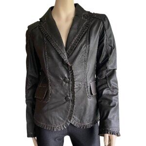 Scully Leather Dark Brown Western Style Blazer Jacket L​​​